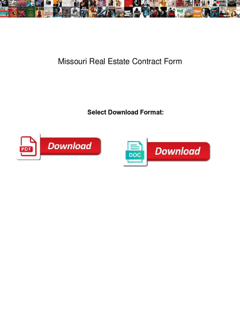 Fillable Online Missouri Real Estate Contract Form. Missouri Real