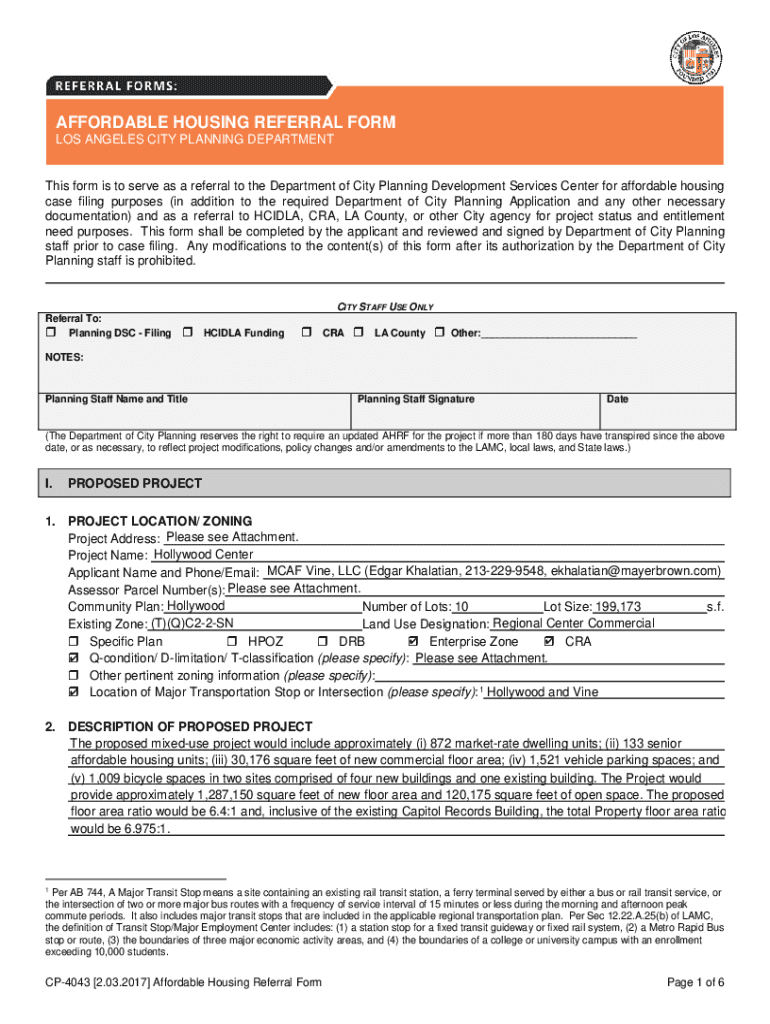 Fillable Online planning.lacity.orgAdoptedREFERRALFORMReferral Form ...