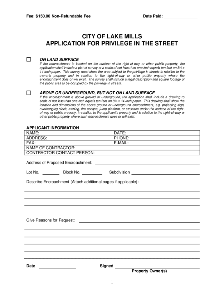 Fillable Online of Lake Mills Submit An