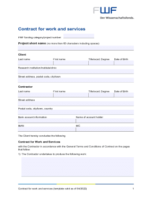 Austrian Contract for Work and Services