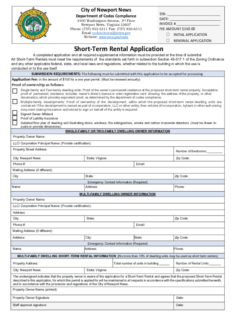 Fillable Online fill.ioCity-of-Newport-News-Department-of-CodesFillable ...