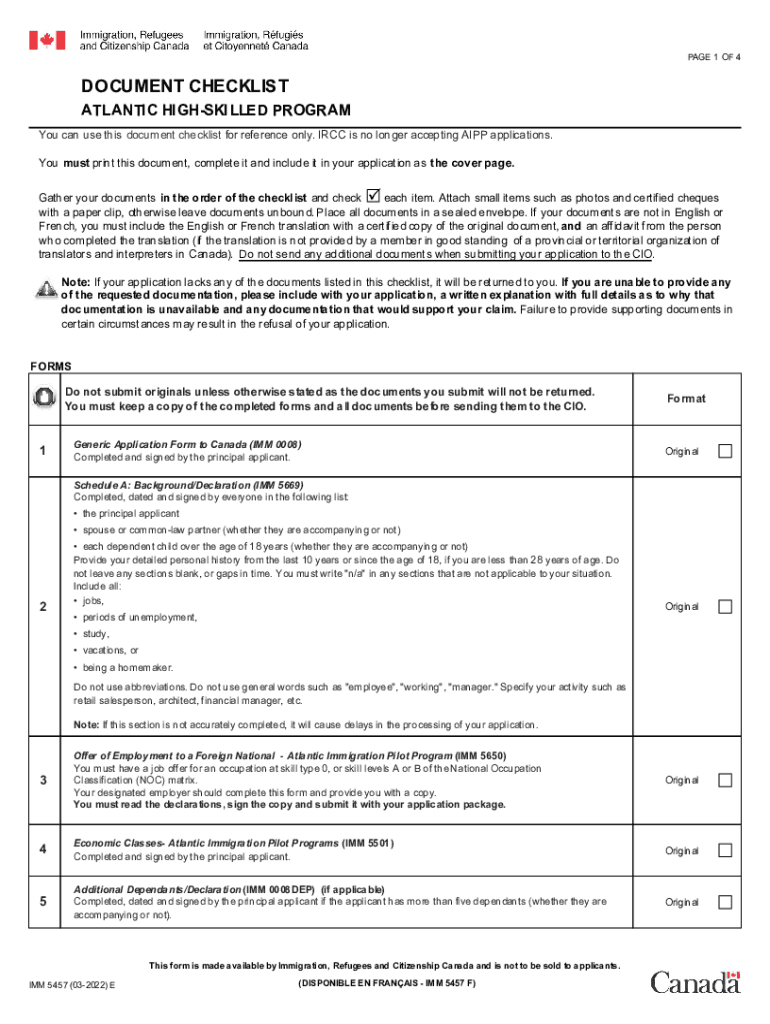 imm 5457 form Preview on Page 1