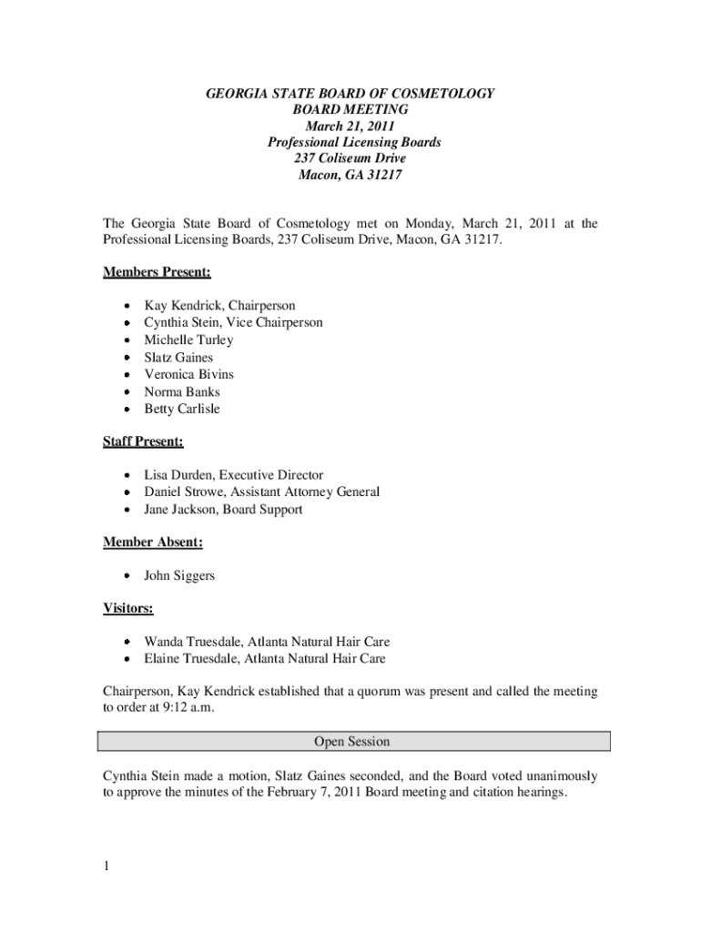 Fillable Online sos ga Georgia cosmetology state board exam: Practice ...