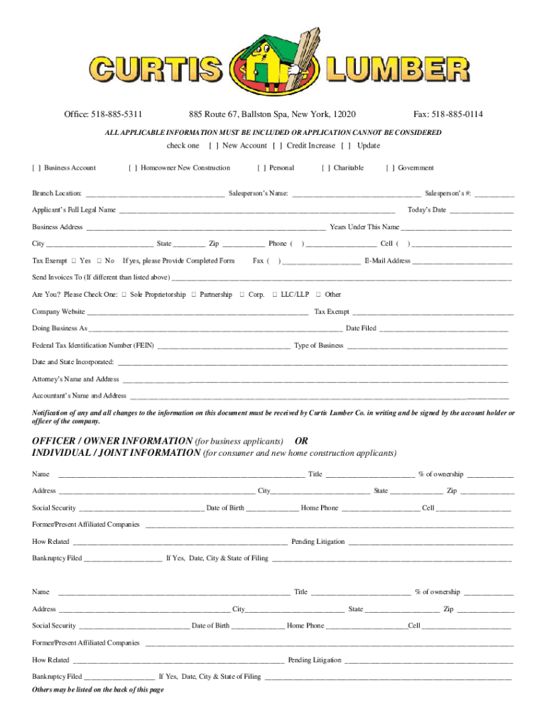 curtis lumber credit Preview on Page 1