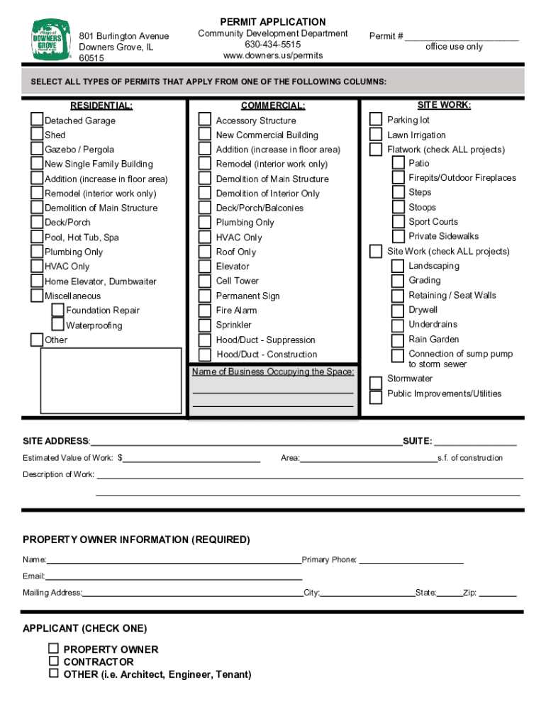 downers grove fence permit Preview on Page 1