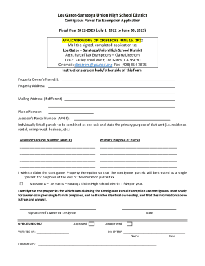 Fillable Online PDF Senior Citizen Parcel Tax Exemption Application Fax