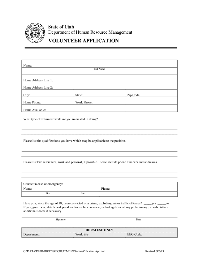 Fillable Online dhrm utah jobs.utah.govUtah Department of Workforce