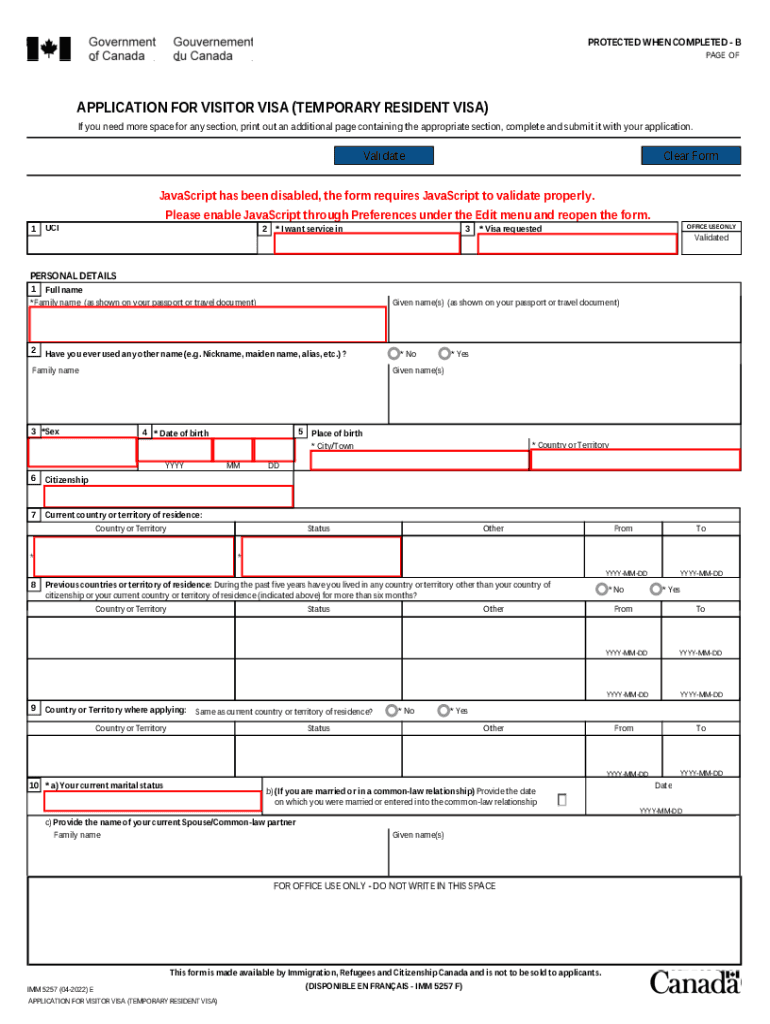 Imm 5257 Form 2022 Pdf Download Fill Online Printable Fillable 