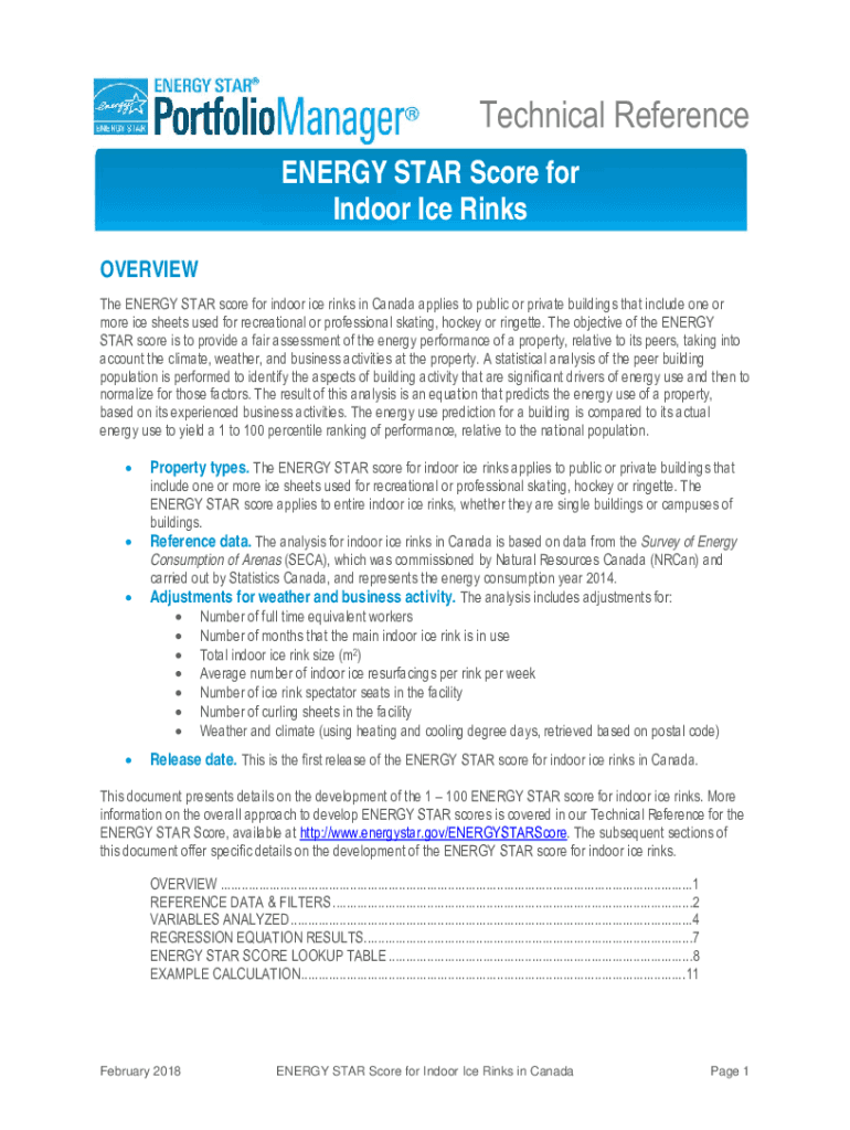 Fillable Online Energy Star Score for Indoor Ice Rinks. Technical ...