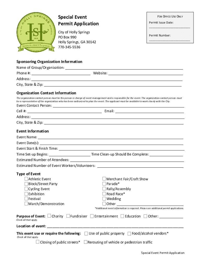 Fillable Online revize hollyspringsgaHOLLY SPRINGS