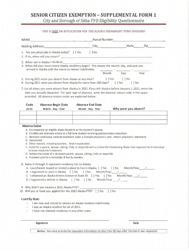 Fillable Online Senior Citizen Homeowners' Exemption (SCHE)Senior citizens exemption