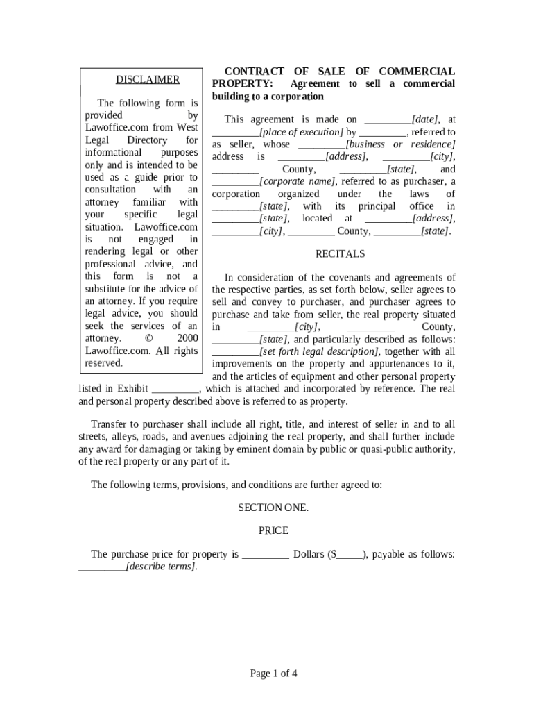 Free Commercial Real Estate Purchase Agreement PDF es csbweb01