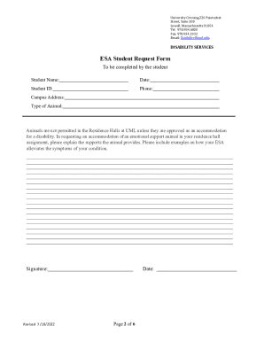 Fillable Online Emotional Support Animal Request Process Fax Email ...