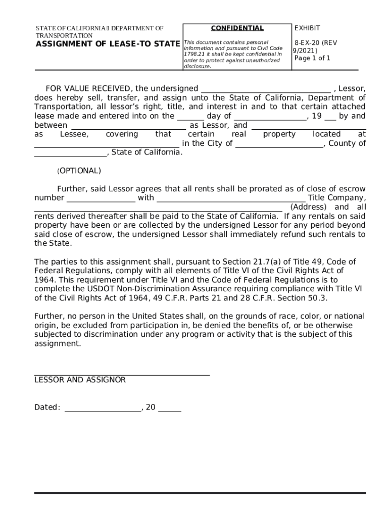 dot.ca.govmediaASSIGNMENT OF LEASETO STATE California Department of