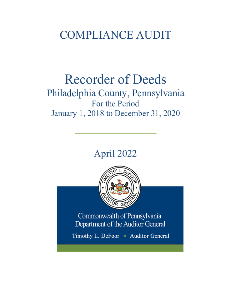 Fillable Online Philadelphia County Recorder of Deeds PA Auditor