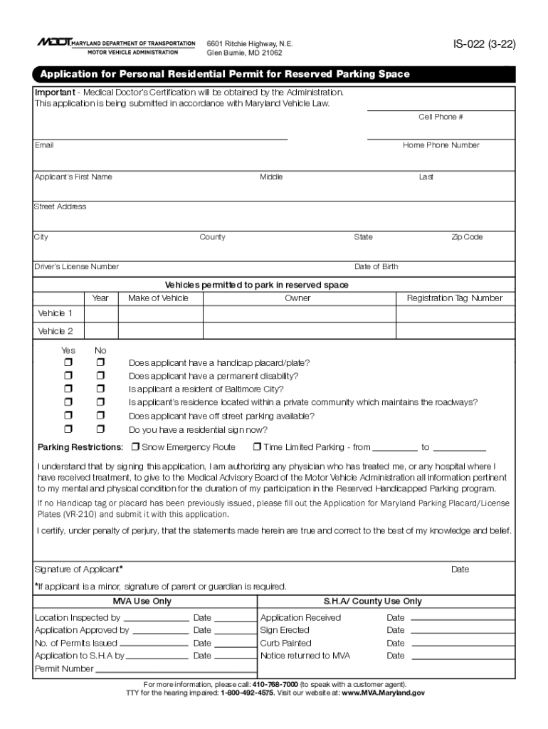 mdtagsnow pdfVR-210ApplicationforDisabilityMotor Vehicle Administration 6601 Ritchie Highway, N E VR Preview on Page 1