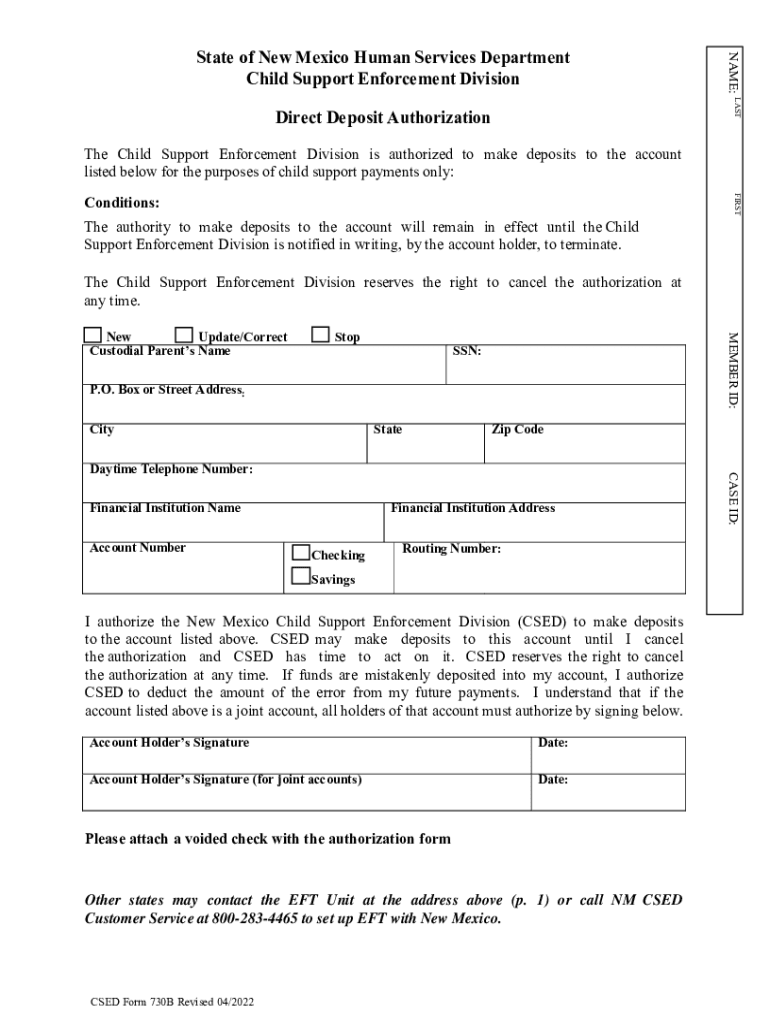 Free Direct Deposit Authorization Form - PDFWordeFormsDirect Deposit - Office of the Attorney Genera Preview on Page 1