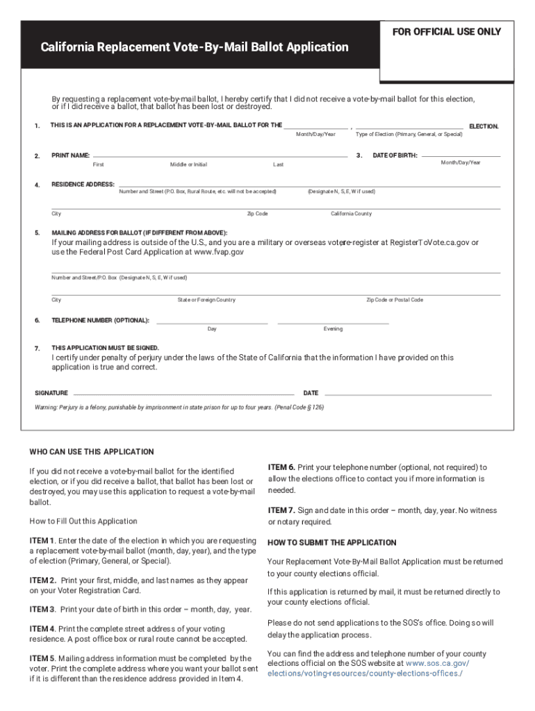 replacement vote by mail ballot Preview on Page 1.