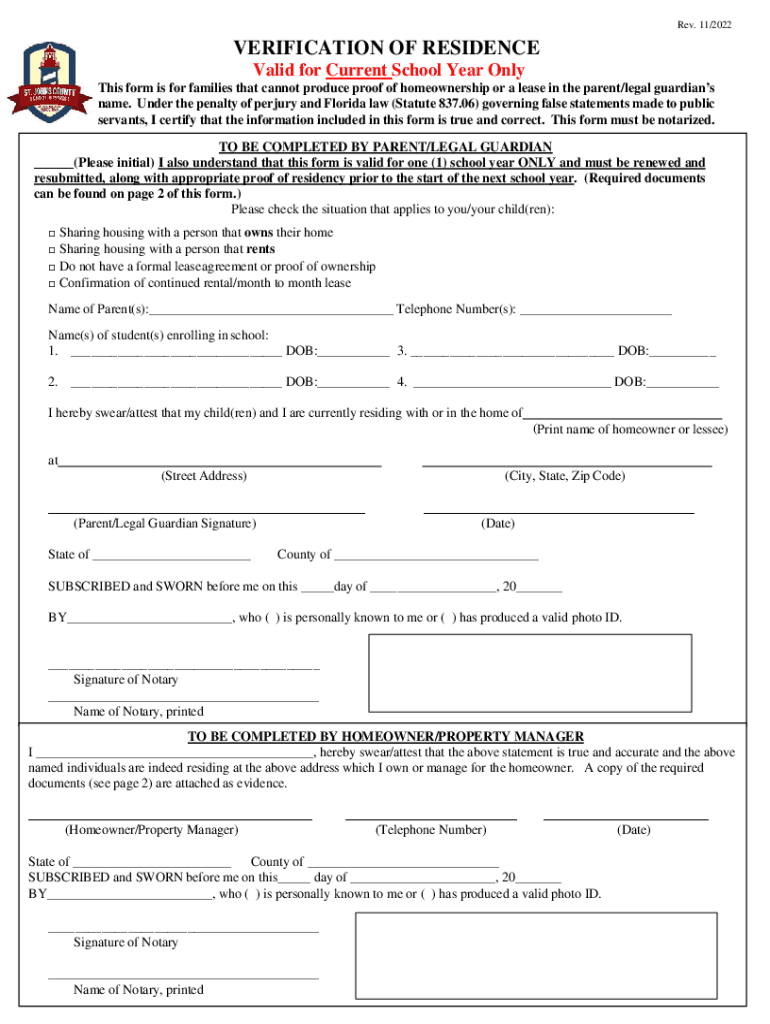Fillable Online Free School Proof of Residency Letter ...