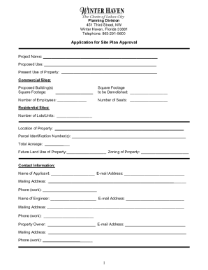 Fillable Online Application For Site Plan Approval Fax Email Print ...