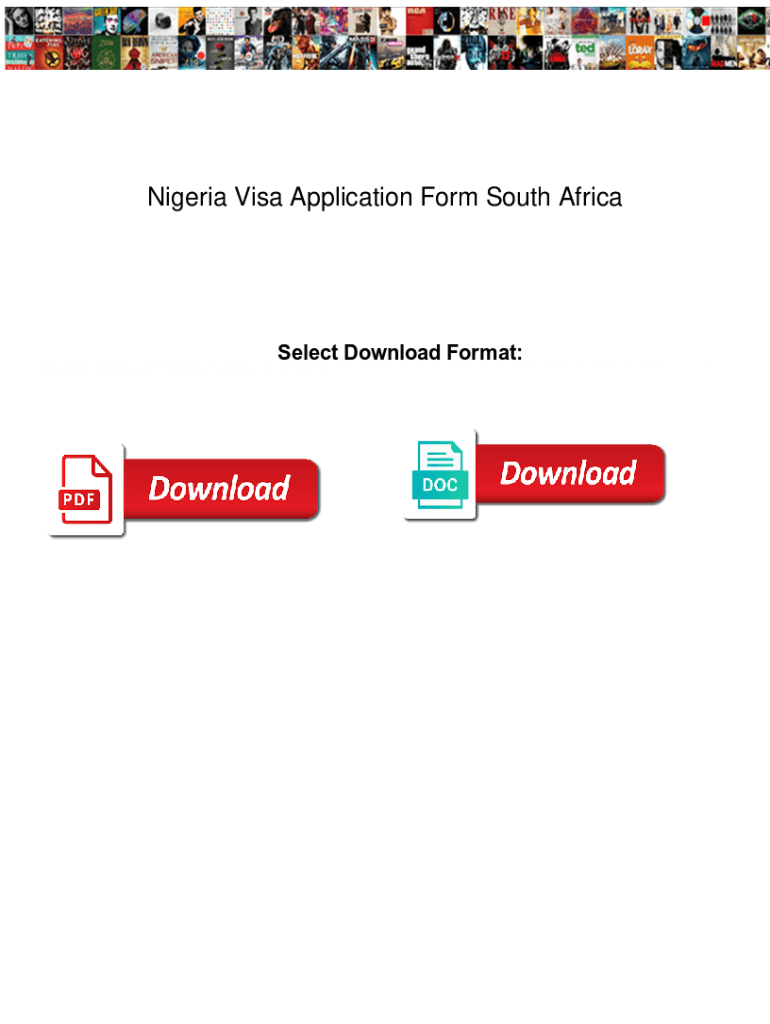 Fillable Online Nigeria Visa Application Form South Africa Nigeria 