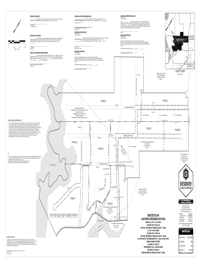 Fillable Online VICINITY MAP MASTER PLAN HUNTERS CROSSING ESTATES Fax