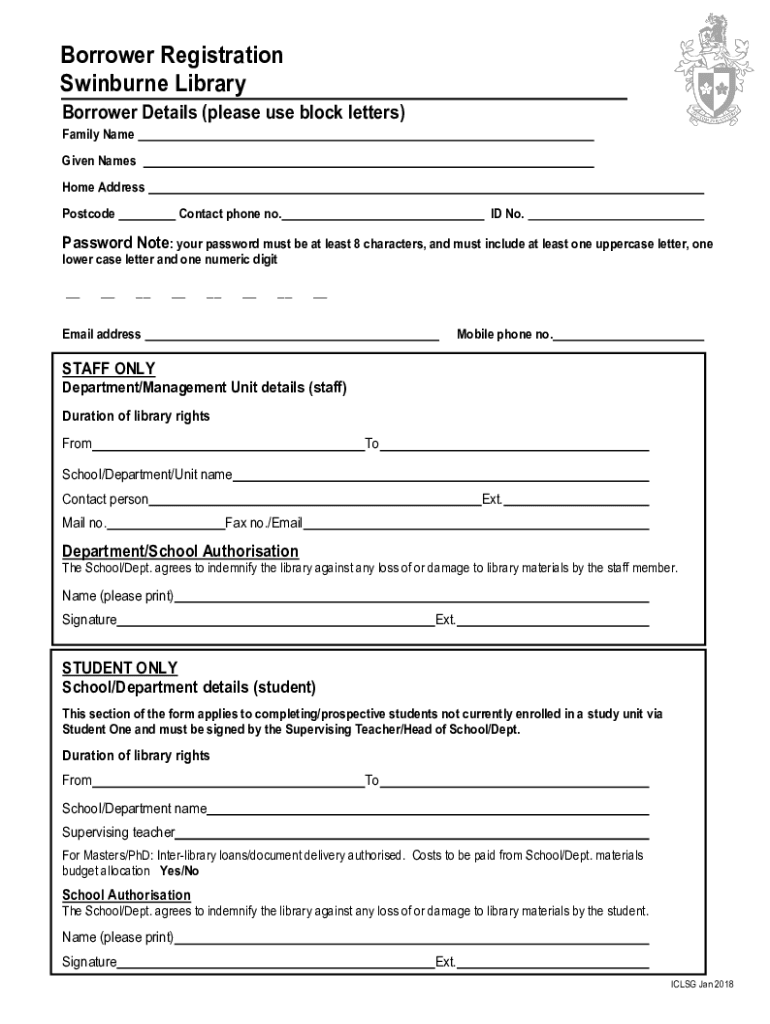Fillable Online www.swinburne.edu.auborrowerregistrationSwinburne