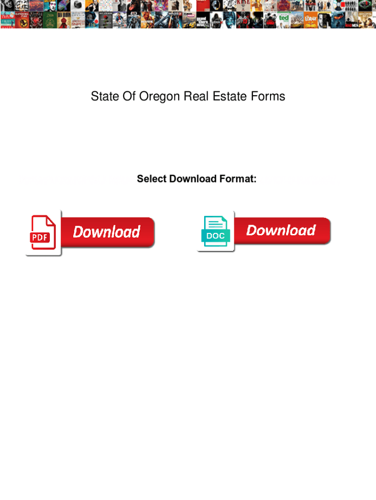 Fillable Online State Of Oregon Real Estate Forms. State Of Oregon Real