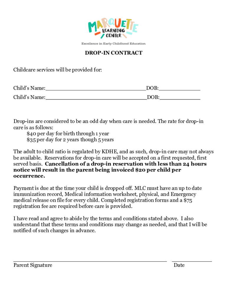 Fillable Online Printable Child Care Forms - Attendance Records ...
