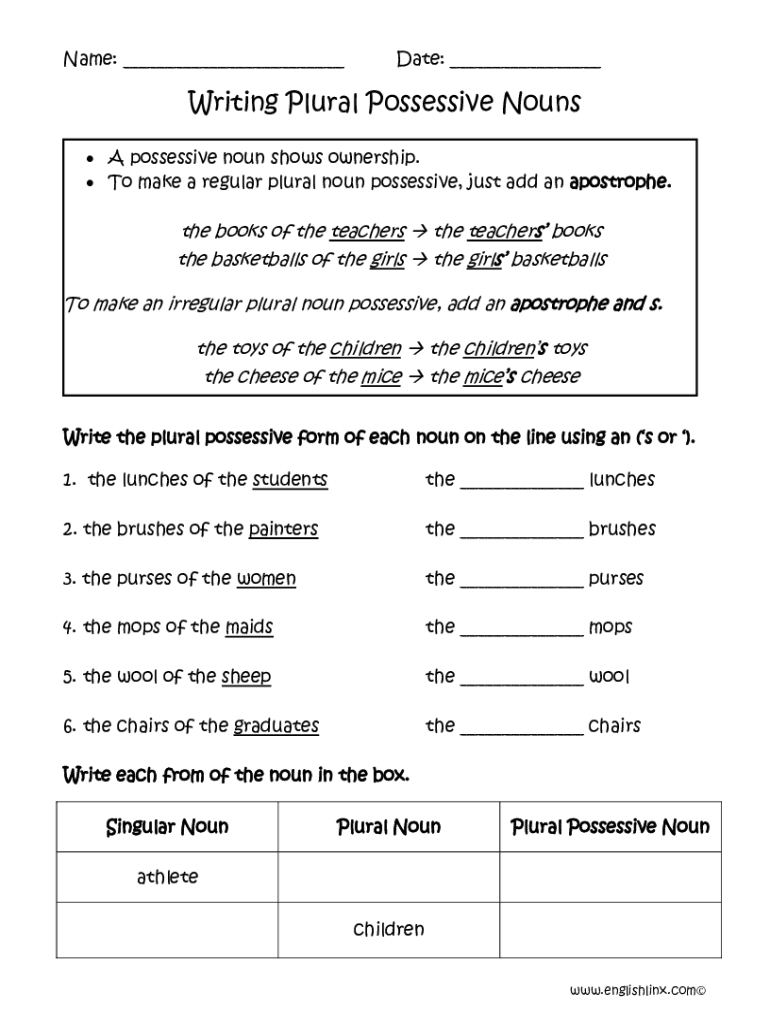 Fillable Online Plural Possessive Noun The Blue Book Of Grammar And fillable-online-plural-possessive-noun-the-blue-book-of-grammar-and