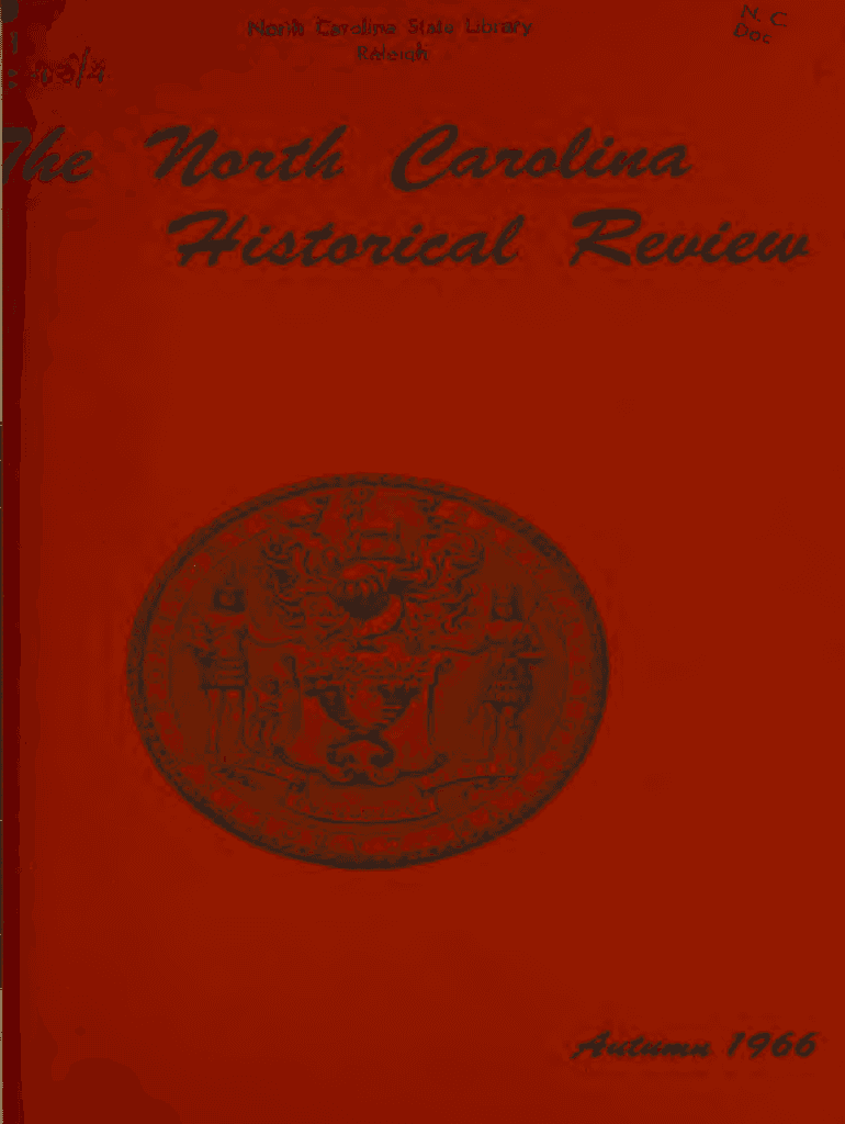 Fillable Online digital ncdcr The North Carolina historical review Fax