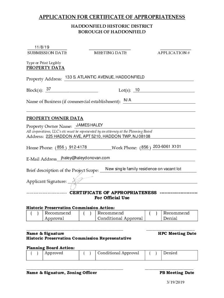 Fillable Online History of the Town of HaddonfieldHistory of the Town ...