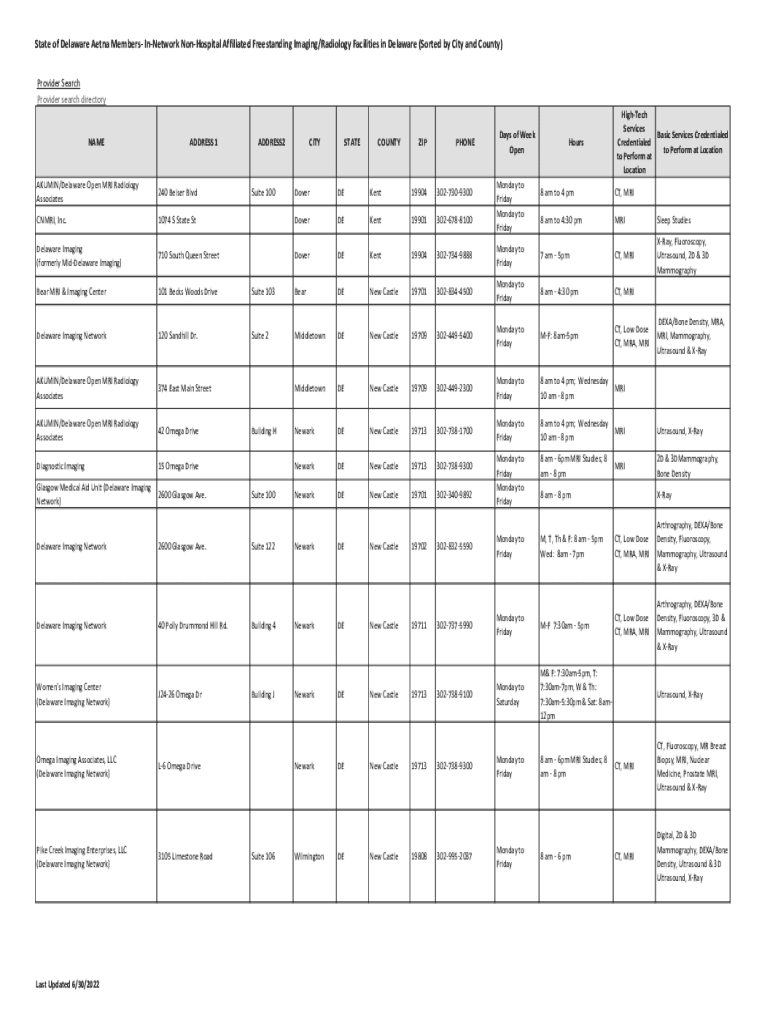 Fillable Online Delaware Open Mri Radiology Associates OpenNPI Fax 