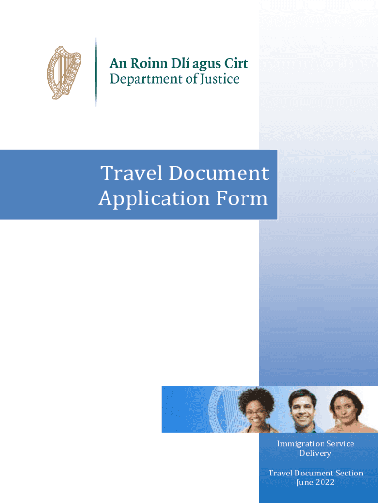 Fillable Online www.irishimmigration.iewpcontentuploadsTravel Document Application Form