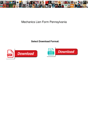 Fillable Online Mechanics Lien Form Pennsylvania. Mechanics Lien Form ...