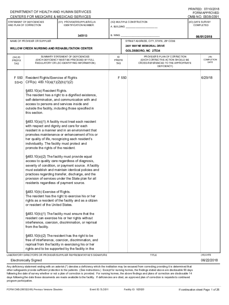 Fillable Online PRINTED 07/31/2018 DEPARTMENT OF HEALTH AND HUMAN