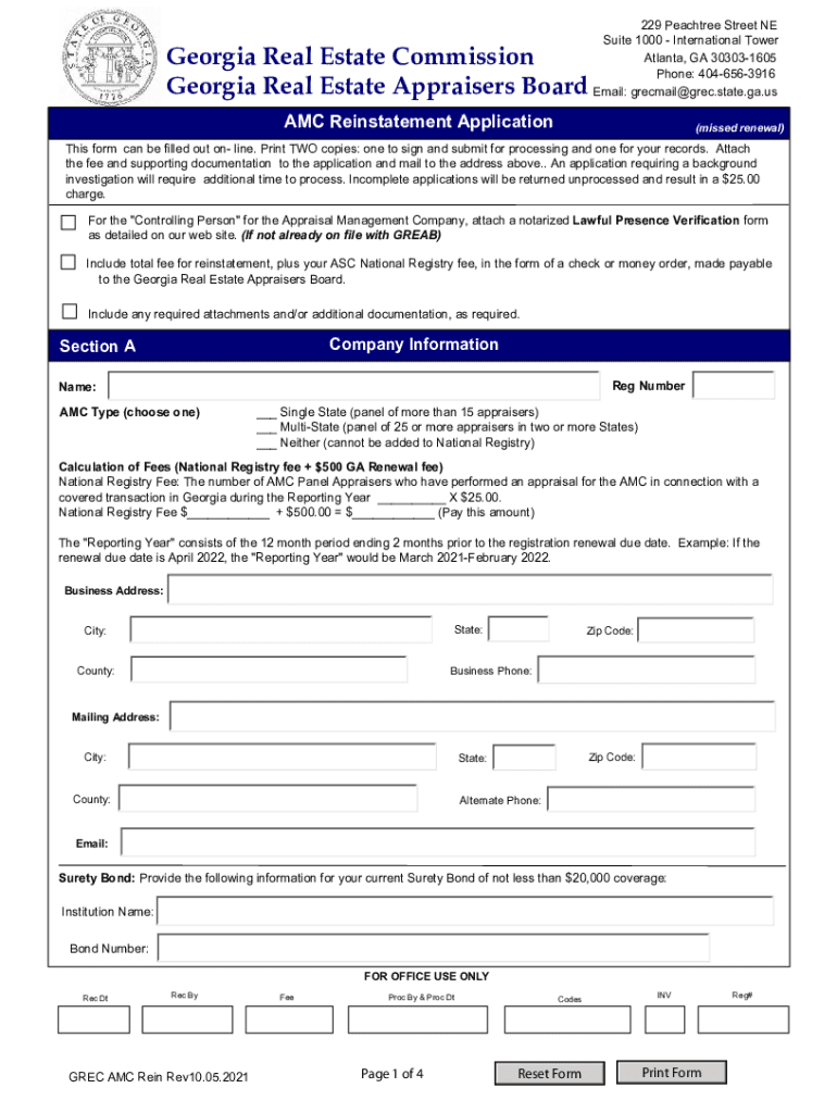 Fillable Online grec state ga ata.grec.state.ga.us LicenseSTATE OF