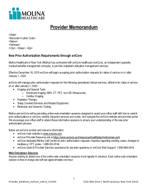 Fillable Online New Prior Authorization Requirements through eviCore ...