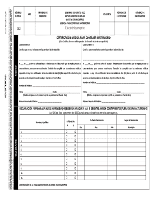 Puerto Rico Marriage License Application