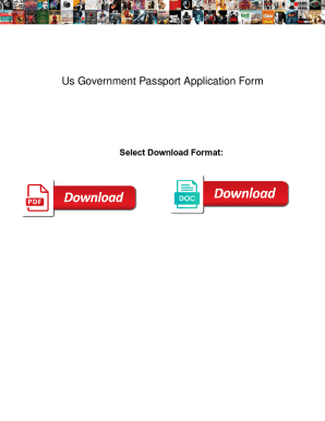 Fillable Online Us Government Passport Application Form. Us Government ...