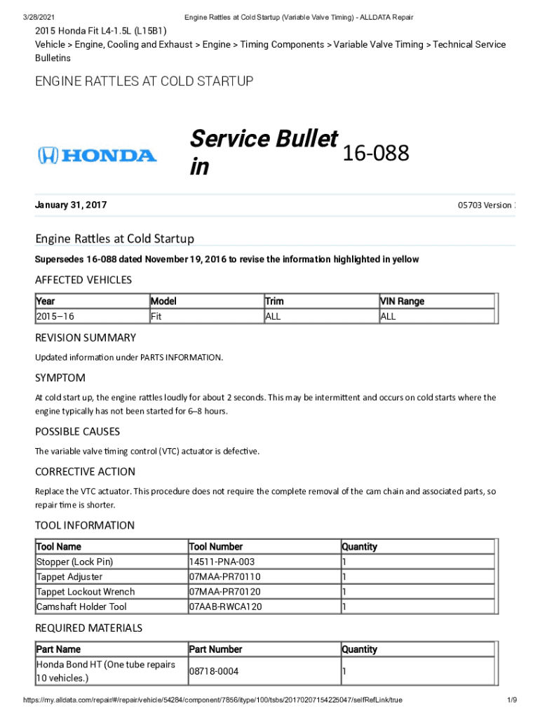 Fillable Online Engine Knocking Pinging Rattling Noise Most