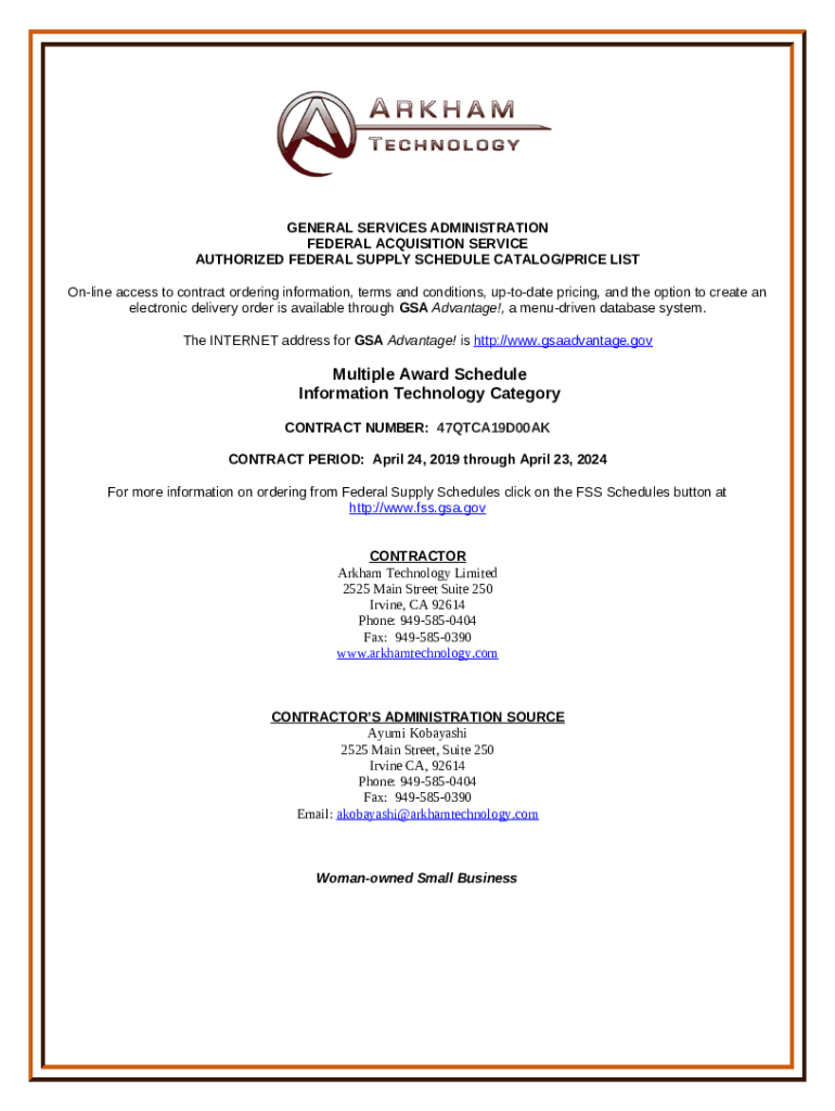 FEDERAL ACQUISITION SERVICE AUTHORIZED FEDERAL SUPPLY SCHEDULE CATALOG