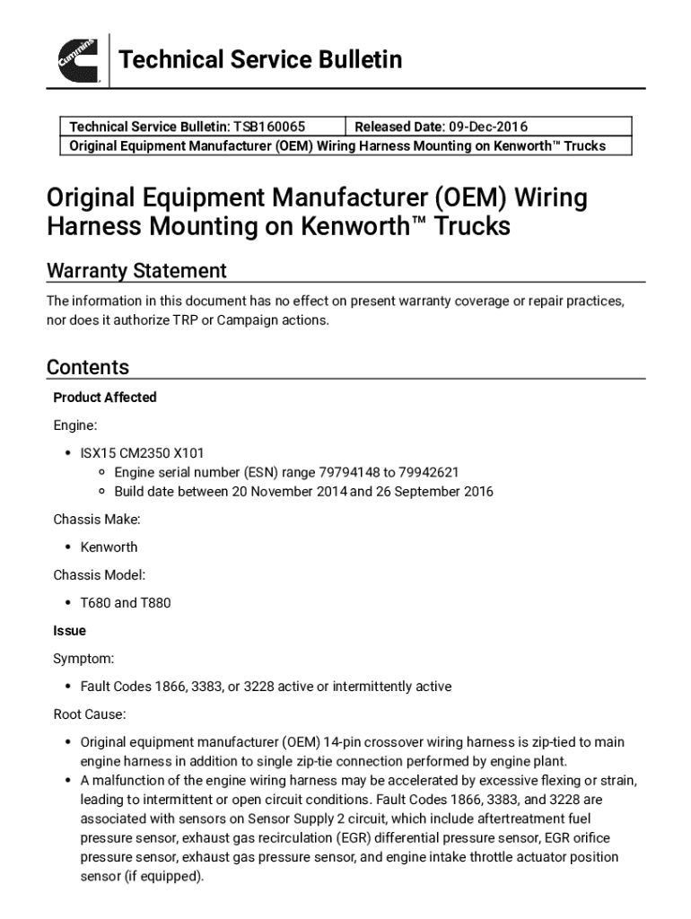 Fillable Online TSBs (Technical Service Bulletins) for All Years, Makes