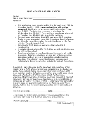 www.pdffiller.com535908707--NJHS-MEMBERSHIPNJHS MEMBERSHIP APPLICATION ...