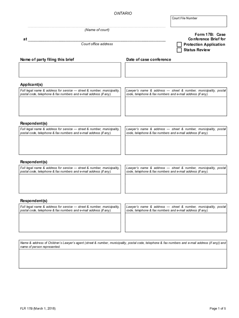 case conference brief ontario Preview on Page 1