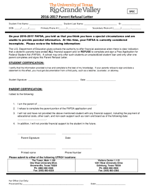 2017 Request for Review of Special Circumstances Form