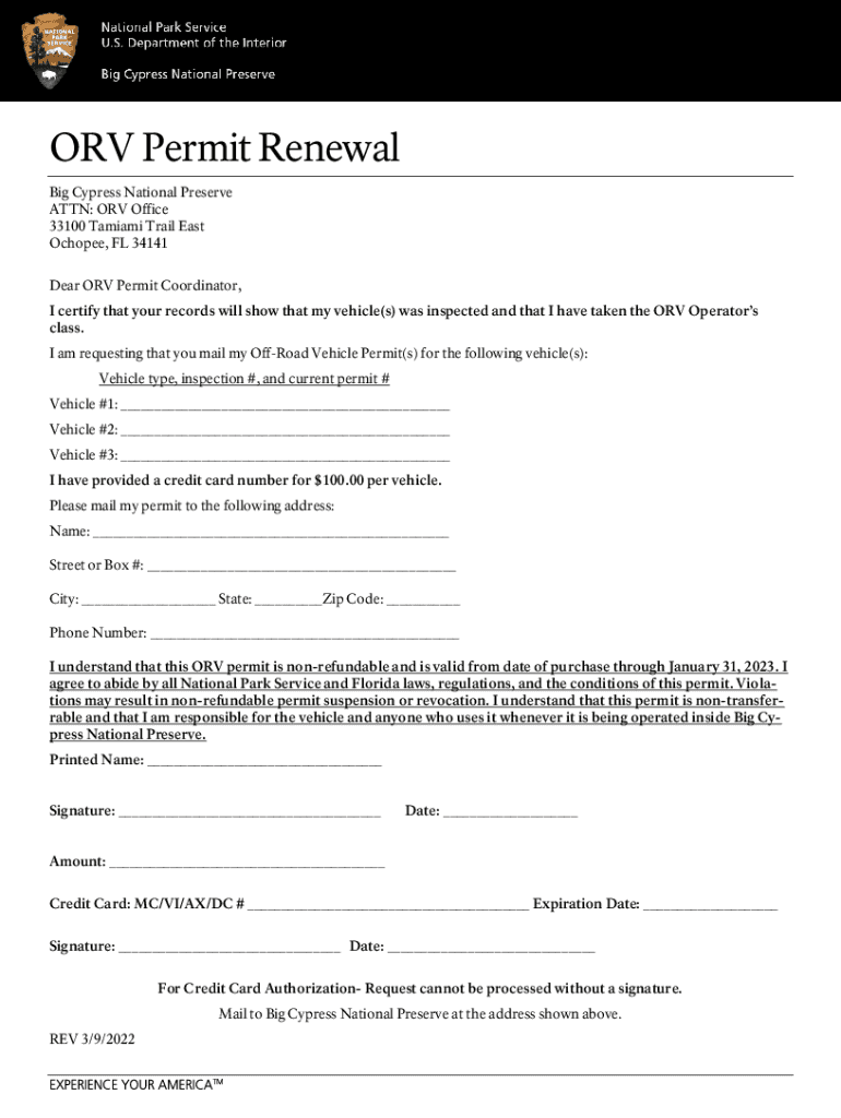big cypress orv permit Preview on Page 1