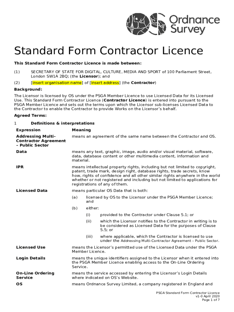 Instructions A1042017, Standard Abbreviated of Agreement Doc Template pdfFiller