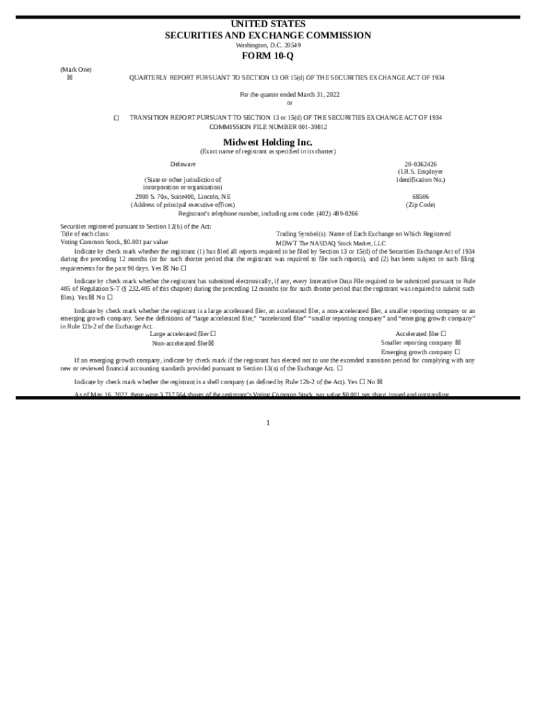 MIDWEST HOLDING INC. (. EDGAR Online Pro Doc Template pdfFiller