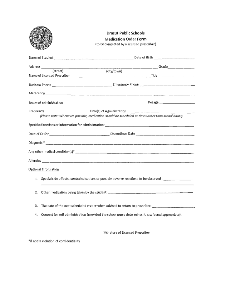 mass xqsample-medication-order-formsample medication order form Preview on Page 1